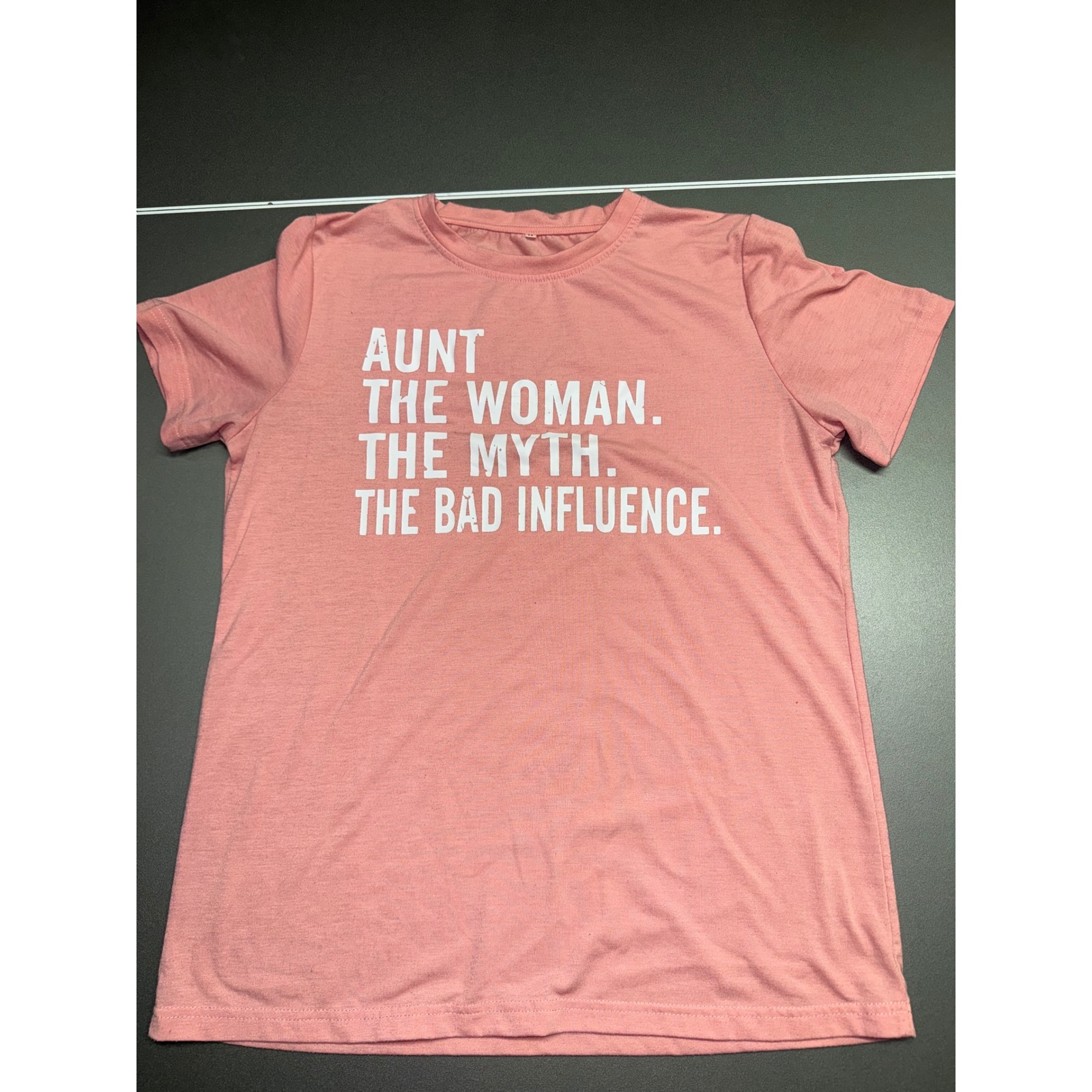Aunt The Woman The Myth The Bad Influence Graphic T-Shirt Pink Medium
